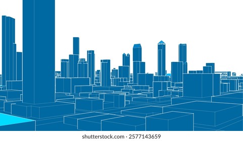 modern city panorama 3d illustration	