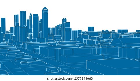 modern city panorama 3d illustration	