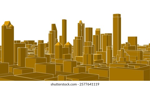 modern city panorama 3d illustration