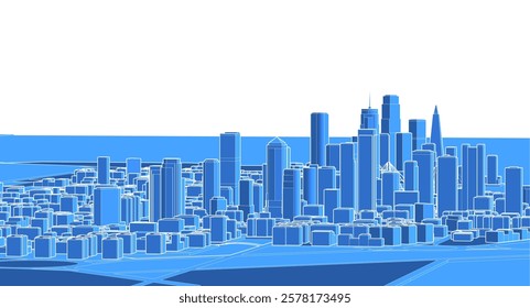 modern city panorama 3d illustration