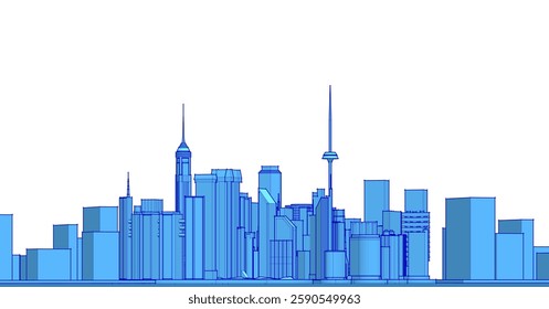 modern city panorama 3d illustration	