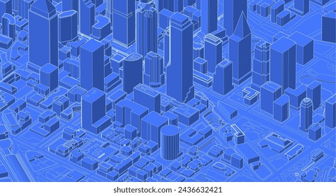 modern city panorama sketch 3d illustration