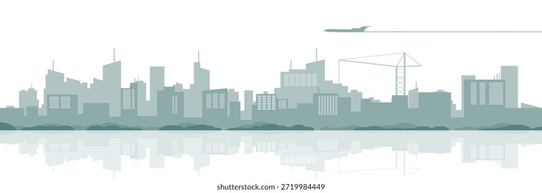 Ciudad moderna Vista panorámica del horizonte Vector gratis