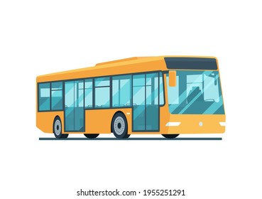 Modern city passenger bus isolated. Vector illustration.