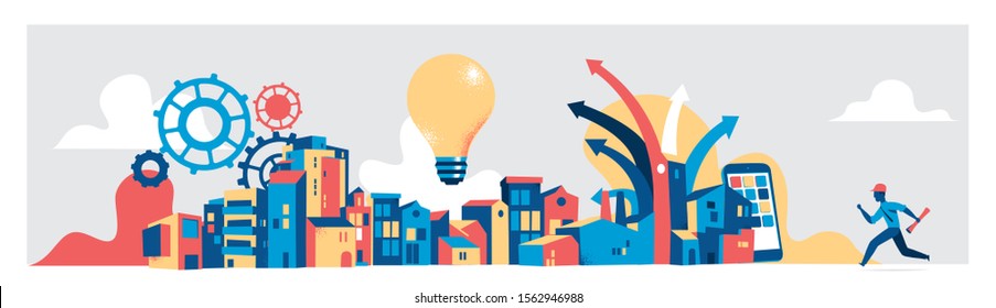 Modern city planning. Vector illustration