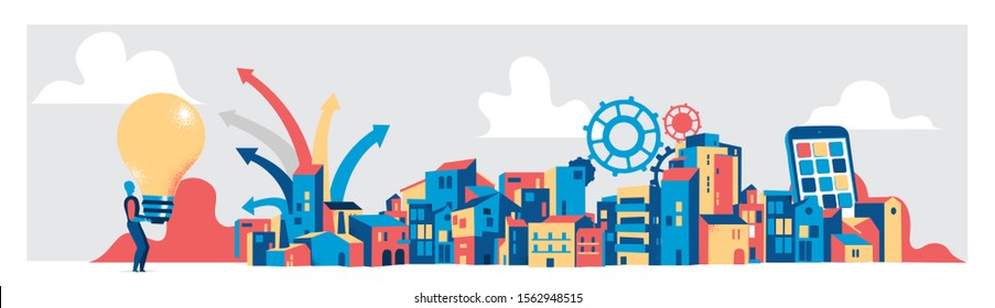 Modern city planning. Vector illustration