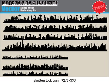 Modern City Silhouette Set