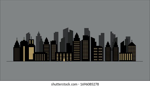 Modern City Silhouette Skyline Vector.EPS10 Illustration.