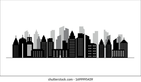 Modern City Silhouette Skyline Vector.EPS10 Illustration.