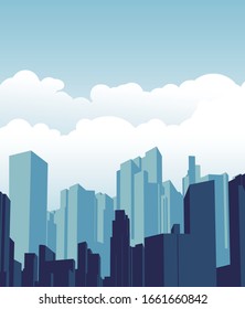 modern city skyline art illustration backgrouns 