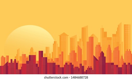 Modern City Skyline backgrounds vector illustration EPS10