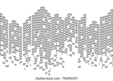 Modern City skyline, Binary Technology background