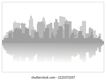 Modern City Skyline Design. Vector silhouette.The background is a silhouette of the city for a website or banner. Concept for a car rentals website for around the world.