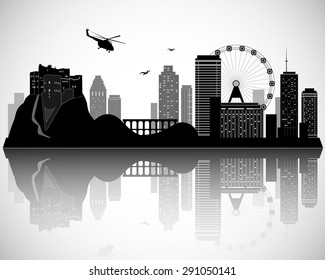 Modern City Skyline Design. Vector silhouette 