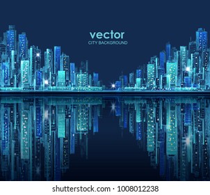 Modern City skyline hand drawn, vector illustration