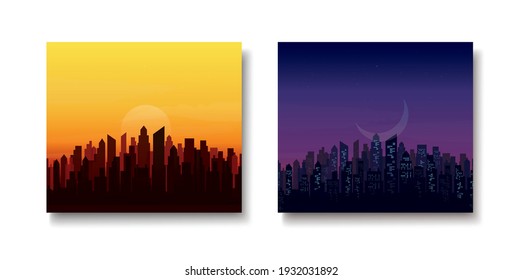 modern city skyline landscape backgrounds vector illustration EPS10