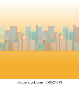 Modern City Skyline. Panorama. Business city. Cityscape. Vector illustration