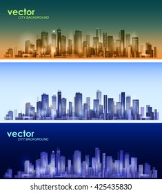 Modern city skyline set