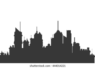 modern city skyline silhouette icon