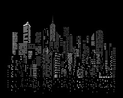 Modern City Skyline, City Silhouette, Vector Illustration In Flat Design
