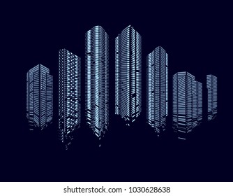 Modern City skyline . city silhouette. vector illustration in flat design