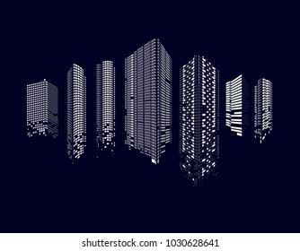 Modern City skyline . city silhouette. vector illustration in flat design