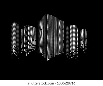 Modern City skyline . city silhouette. vector illustration in flat design
