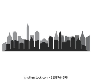 Modern City skyline . city silhouette. vector illustration in flat design