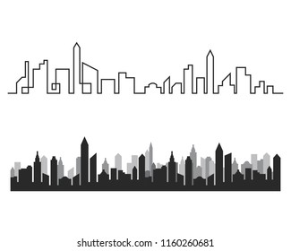 Modern City skyline . city silhouette. vector illustration in flat design