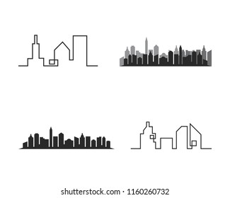 Modern City Skyline City Silhouette Vector Stock Vector (Royalty Free ...