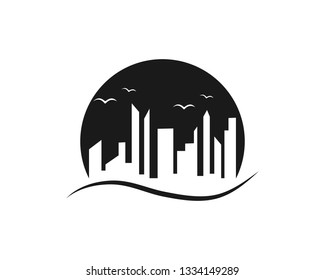 Modern City skyline . city silhouette . vector illustration in flat design - Vector