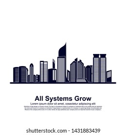 Modern City skyline . city silhouette. vector illustration in flat design. Vector silhouettes of the worlds city skylines