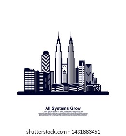 Modern City skyline . city silhouette. vector illustration in flat design. Vector silhouettes of the worlds city skylines