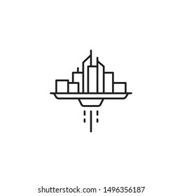 Modern City skyline . city silhouette. vector illustration. Sign isolated on white background. Trendy Flat style for graphic design, Web site, UI. EPS10