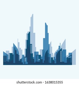 Modern City skyline . city silhouette. vector illustration in flat design