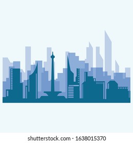 Modern City skyline . city silhouette. vector illustration in flat design