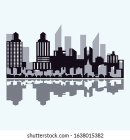 Modern City skyline . city silhouette. vector illustration in flat design