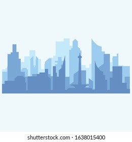 Modern City skyline . city silhouette. vector illustration in flat design