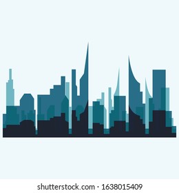 Modern City skyline . city silhouette. vector illustration in flat design
