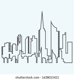Modern City skyline . city silhouette. vector illustration in flat design