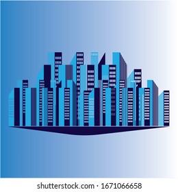Modern City skyline . city silhouette. vector illustration in flat design
