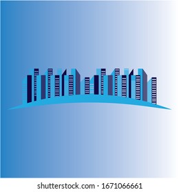 Modern City skyline . city silhouette. vector illustration in flat design
