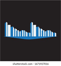 Modern City skyline . city silhouette. vector illustration in flat design
