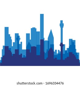 Modern City skyline . city silhouette. vector illustration in flat design