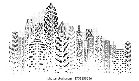 Modern City skyline. city silhouette. vector illustration in flat design