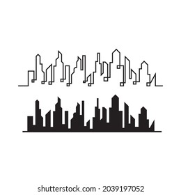 Modern City skyline . city silhouette. vector illustration in flat design