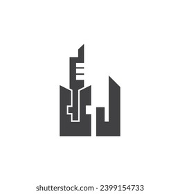 Modern City skyline . city silhouette. vector illustration in flat design