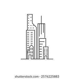 Modern City skyline . city silhouette. vector illustration in flat design