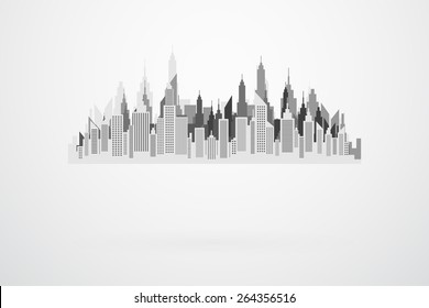 Modern City Skyline Silhouette Vector