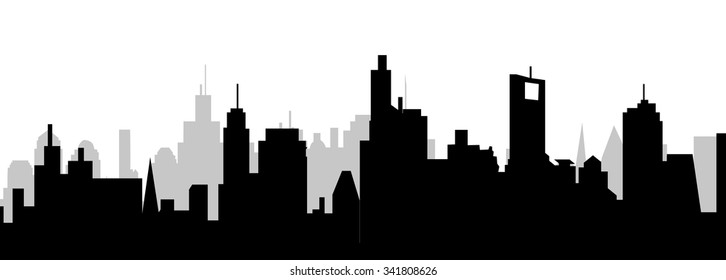 Modern City Skyline Silhouette Vector Stock Vector (Royalty Free ...